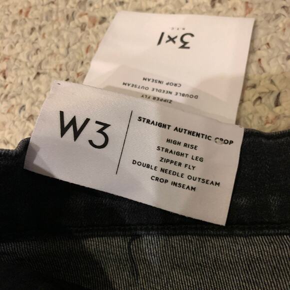 3x1 Straight Authentic Crop Black Elise Jeans 30 - Picture 12 of 14